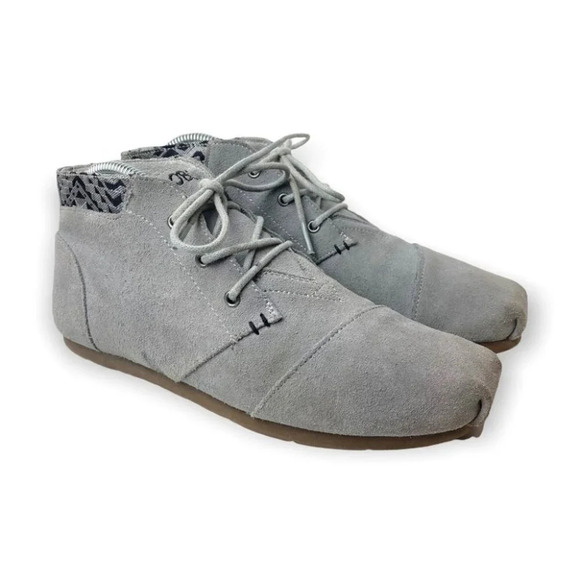 Bobs by Sketchers Grey Suede Lace Up Ankle Bootie - Picture 2 of 10